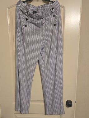 Large Robert Louis Striped Blue and White Men’s Dress Pants
